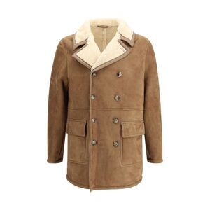 Valstar Men Benjamin Double-Breasted Shearling Peacoat